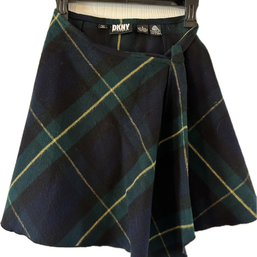 St.Patty’s Day DKNY Green, Navy & Yellow Plaid Circle Skirt